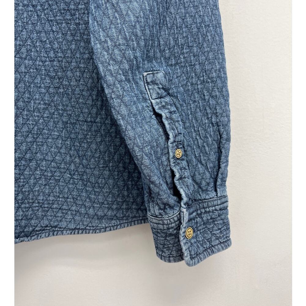 Johnnie-O Men's Haskell Indigo Dyed Quilted Shirt Jacket Shacket Casual - Large - Picture 10 of 16